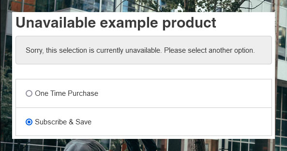 ongoing disable unavailable product