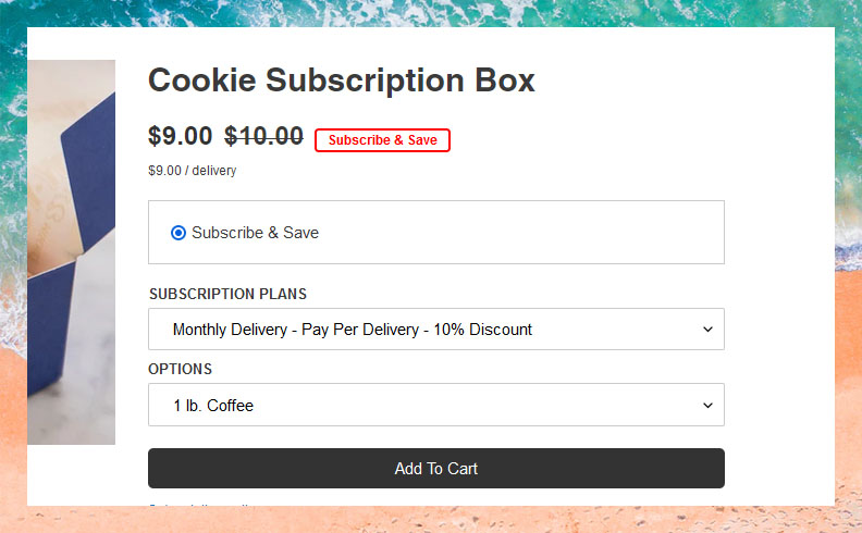 ongoing subscription only product widget