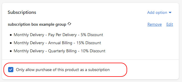 ongoing subscriptions only setting