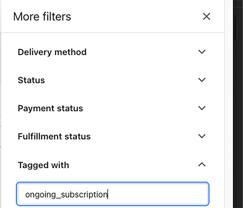 shopify order tags filters