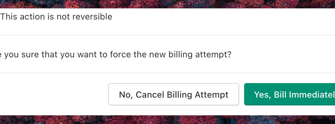 New Feature – “Force Billing Attempt” Let customers receive their order early!