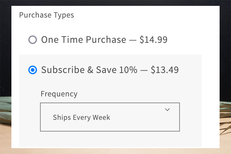 New Feature – Subscription & Save as Default Purchase Type