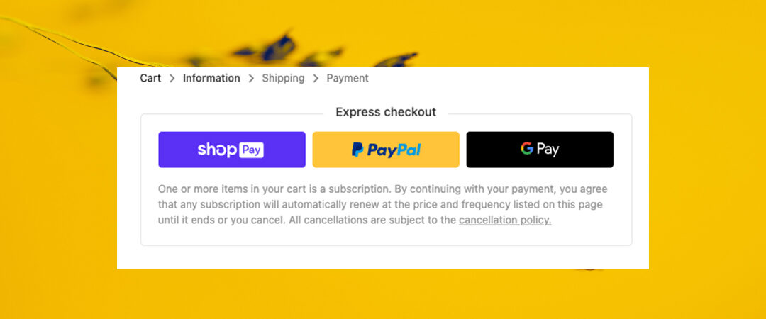 Display GPay on Shopify Checkout – Ongoing Subscriptions