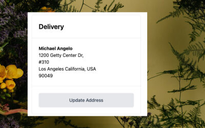 Ongoing Launches Delivery Address Controls on Customer Portal