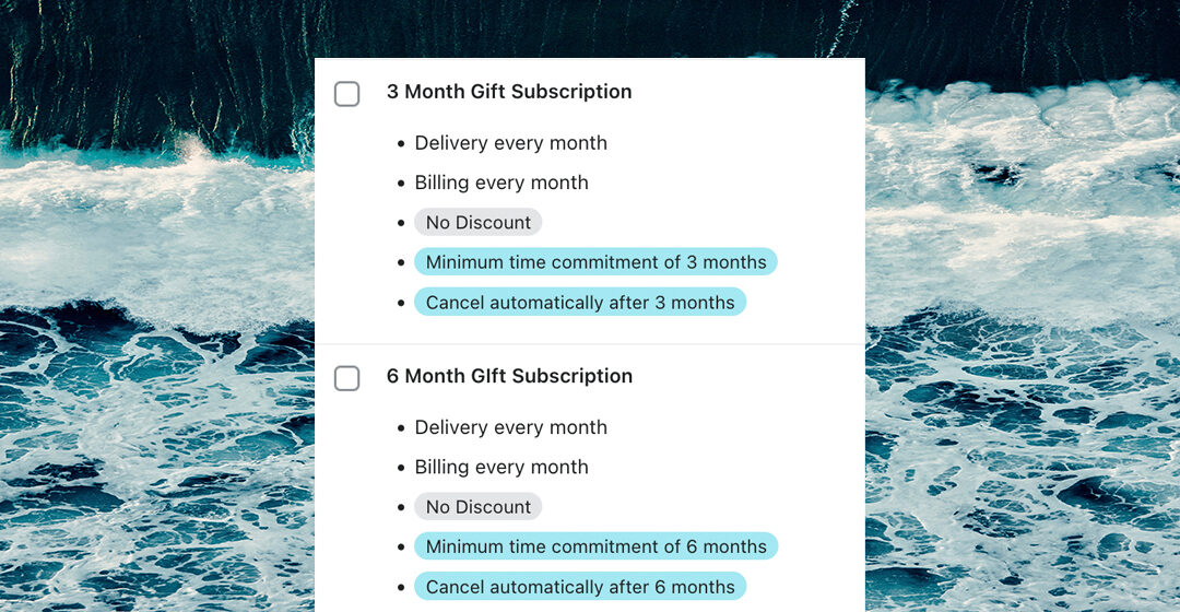 Improvement for Gift Subscriptions & Minimum Time Commitments