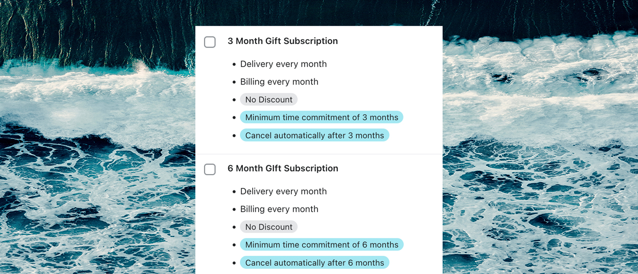 ongoing gift subscriptions minimum time commitment