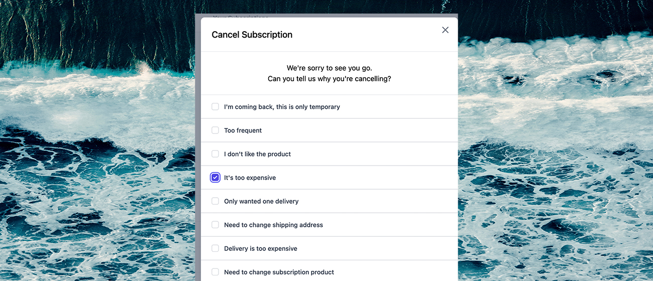 subscription offboarding cancellation questionnaire reduce churn ongoing
