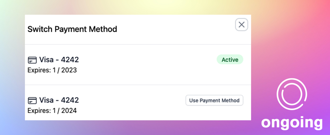 swap payment method ongoing subscriptions shopify app