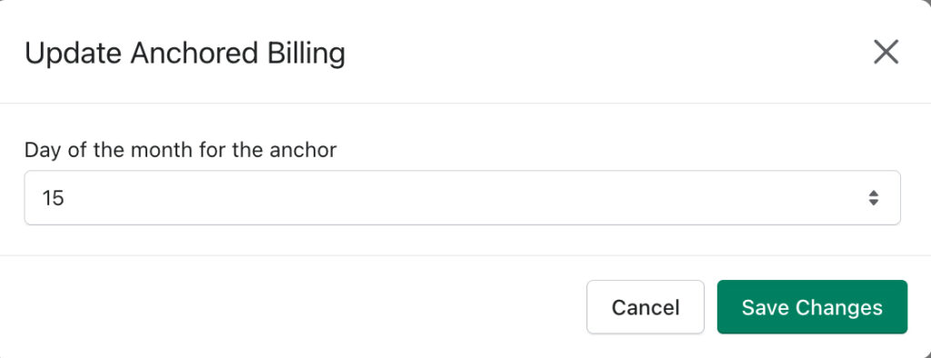 change anchor billing date shopify subscriptions ongoing