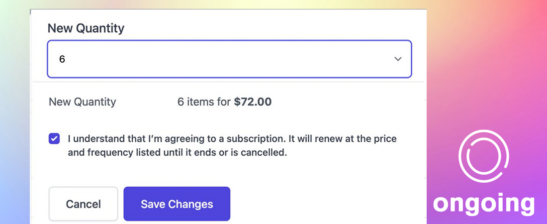 change quantity on subscription order shopify ongiong