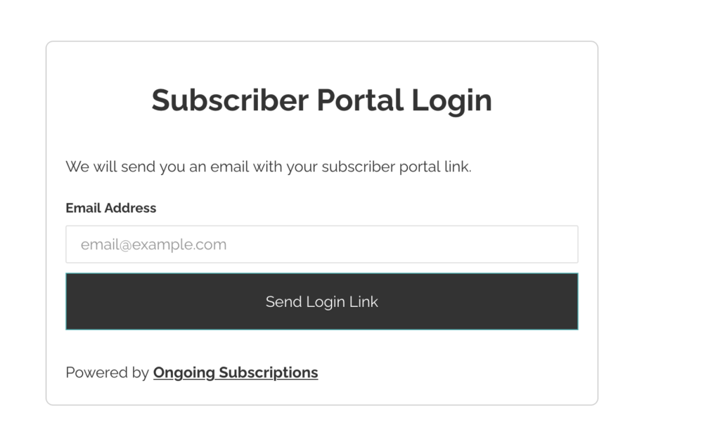 ongoing subscriptions subscriber portal login
